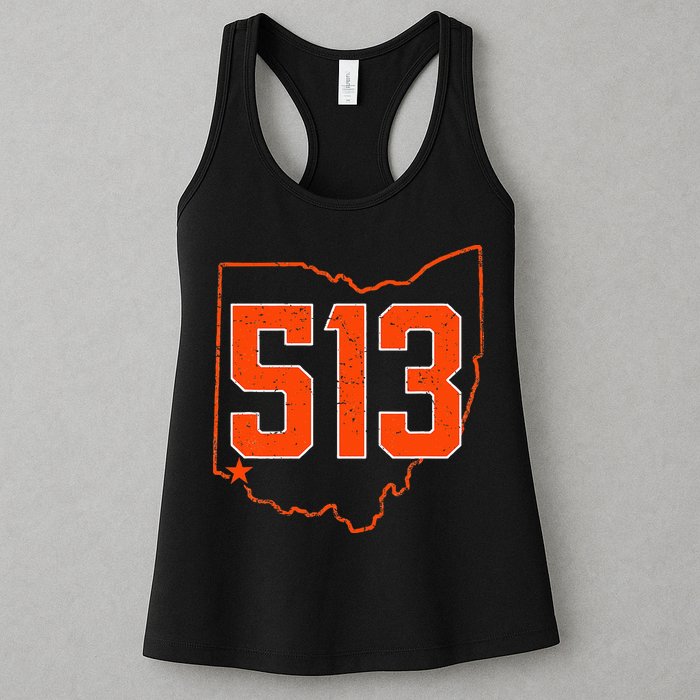 Retro Cincinnati 513 Area Code Ohio Womens Tank Top