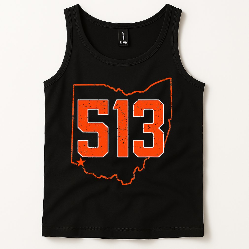 Retro Cincinnati 513 Area Code Ohio Tank Top