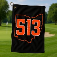 Retro Cincinnati 513 Area Code Ohio Golf Towel