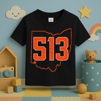 Retro Cincinnati 513 Area Code Ohio Toddler T-Shirt