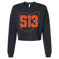 Retro Cincinnati 513 Area Code Ohio Cropped Pullover Crew