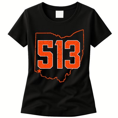 Retro Cincinnati 513 Area Code Ohio Womens T-Shirt