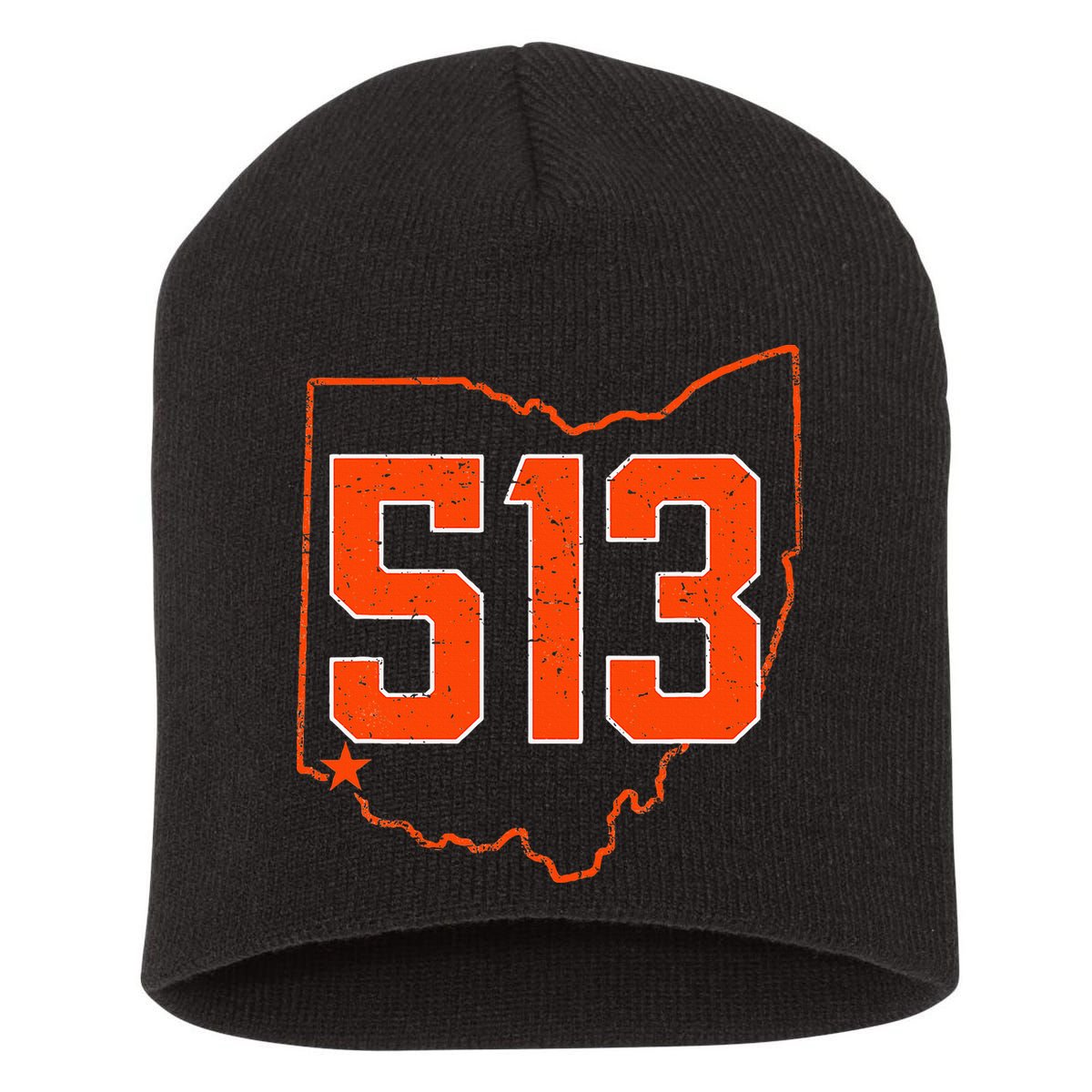 Retro Cincinnati 513 Area Code Ohio Short Acrylic Beanie