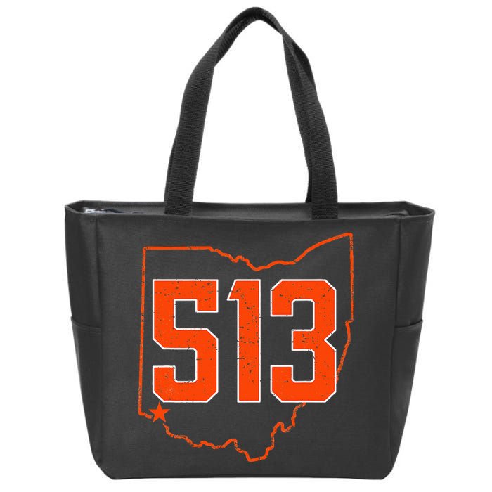 Retro Cincinnati 513 Area Code Ohio Zip Tote Bag