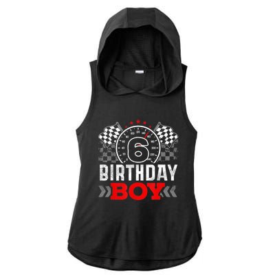 Race Car 6th Birthday Boy Party Racing Car Driver Pit Crew Ladies PosiCharge Tri-Blend Wicking Draft Hoodie Tank