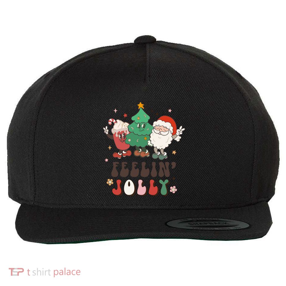 Retro Christmas 70s 80s Vintage Feeling Jolly Groovy Santa Great Gift Wool Snapback Cap
