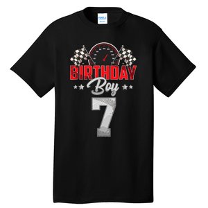 Race Car 7th Birthday Boy Party Racing 7 Year Old Pit Crew Tall T-Shirt