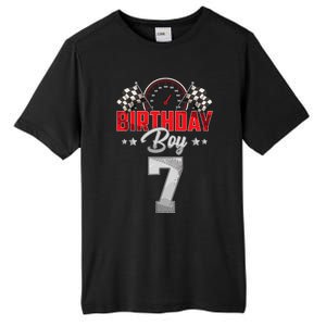 Race Car 7th Birthday Boy Party Racing 7 Year Old Pit Crew Tall Fusion ChromaSoft Performance T-Shirt