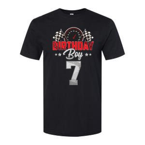 Race Car 7th Birthday Boy Party Racing 7 Year Old Pit Crew Softstyle CVC T-Shirt