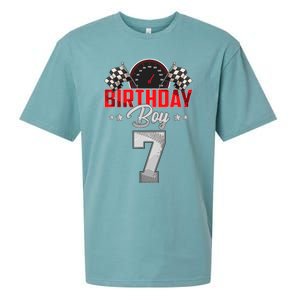 Race Car 7th Birthday Boy Party Racing 7 Year Old Pit Crew Sueded Cloud Jersey T-Shirt