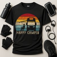 Rv Camping 70s 80s Retro Happy Camper Cool Gift Cooling Performance Crew T-Shirt