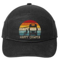 Rv Camping 70s 80s Retro Happy Camper Cool Gift 7-Panel Snapback Hat