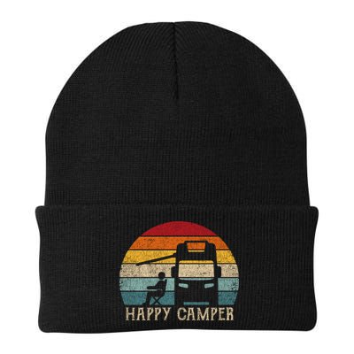 Rv Camping 70s 80s Retro Happy Camper Cool Gift Beanie