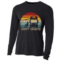 Rv Camping 70s 80s Retro Happy Camper Cool Gift Cooling Performance Long Sleeve Crew