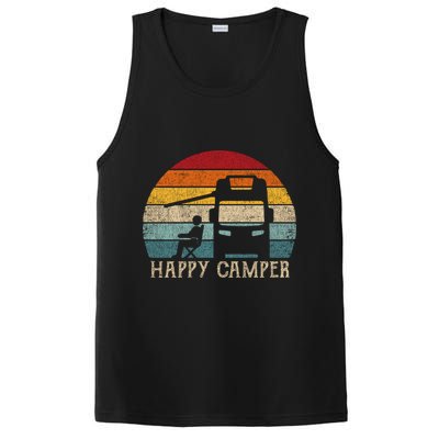 Rv Camping 70s 80s Retro Happy Camper Cool Gift PosiCharge Competitor Tank