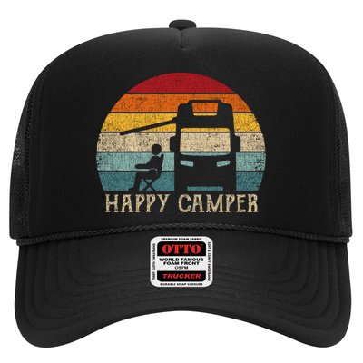 Rv Camping 70s 80s Retro Happy Camper Cool Gift Trucker Hat