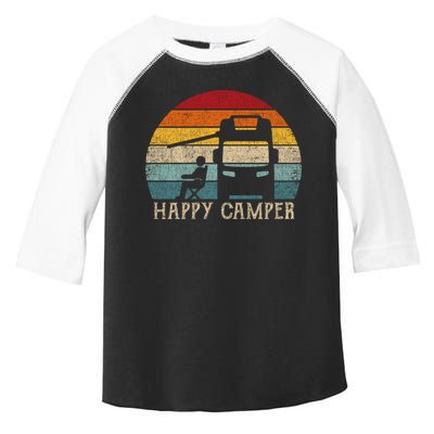 Rv Camping 70s 80s Retro Happy Camper Cool Gift Toddler Fine Jersey T-Shirt