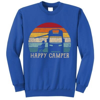 Rv Camping 70s 80s Retro Happy Camper Cool Gift Sweatshirt