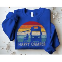 Rv Camping 70s 80s Retro Happy Camper Cool Gift Sweatshirt