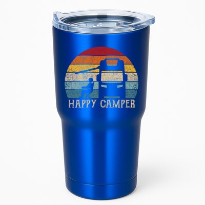 Rv Camping 70s 80s Retro Happy Camper Cool Gift Tumbler