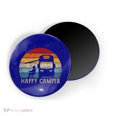 Rv Camping 70s 80s Retro Happy Camper Cool Gift Magnet