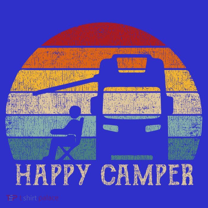 Rv Camping 70s 80s Retro Happy Camper Cool Gift Pom Pom 12in Knit Beanie