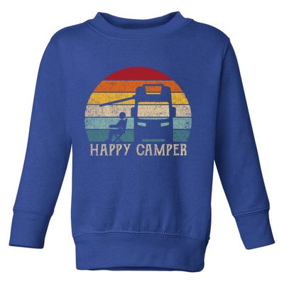 Rv Camping 70s 80s Retro Happy Camper Cool Gift Toddler Sweatshirt