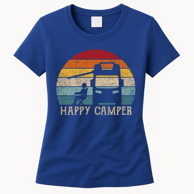 Rv Camping 70s 80s Retro Happy Camper Cool Gift Womens T-Shirt