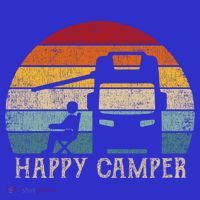 Rv Camping 70s 80s Retro Happy Camper Cool Gift Short Acrylic Beanie