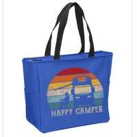 Rv Camping 70s 80s Retro Happy Camper Cool Gift Zip Tote Bag