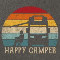 Rv Camping 70s 80s Retro Happy Camper Cool Gift Cotton Canvas Backpack