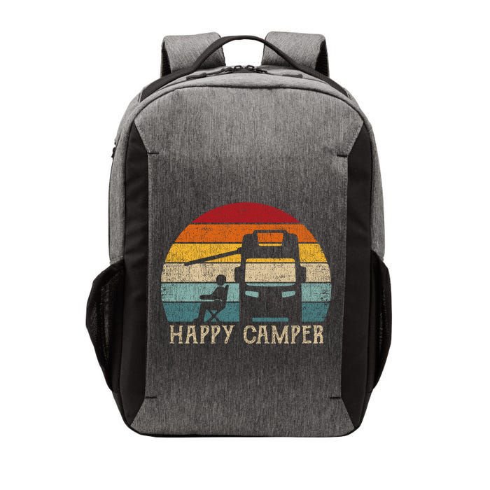 Rv Camping 70s 80s Retro Happy Camper Cool Gift Vector Backpack