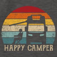 Rv Camping 70s 80s Retro Happy Camper Cool Gift Vector Backpack