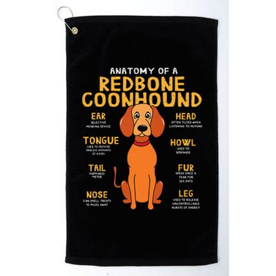 Redbone Coonhound Anatomy Funny Dog Mum Dad Platinum Collection Golf Towel