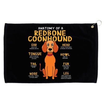 Redbone Coonhound Anatomy Funny Dog Mum Dad Grommeted Golf Towel