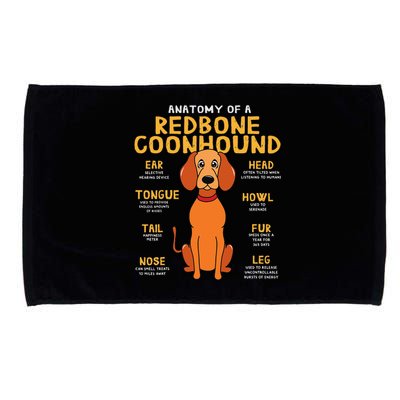 Redbone Coonhound Anatomy Funny Dog Mum Dad Microfiber Hand Towel