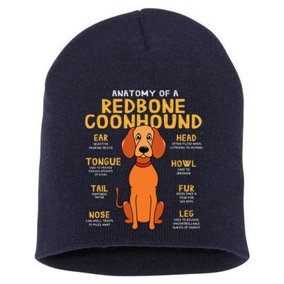 Redbone Coonhound Anatomy Funny Dog Mum Dad Short Acrylic Beanie