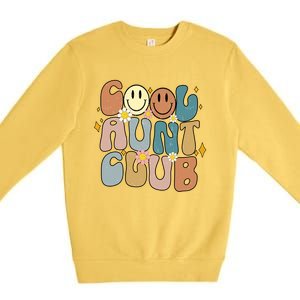 Retro Cool Aunt Club Groovy Colorful Aunties Funny Cute Gift Premium Crewneck Sweatshirt