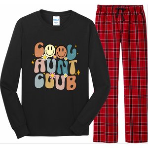 Retro Cool Aunt Club Groovy Colorful Aunties Funny Cute Gift Long Sleeve Pajama Set