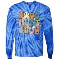 Retro Cool Aunt Club Groovy Colorful Aunties Funny Cute Gift Tie-Dye Long Sleeve Shirt