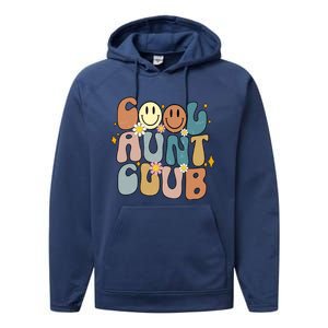 Retro Cool Aunt Club Groovy Colorful Aunties Funny Cute Gift Performance Fleece Hoodie