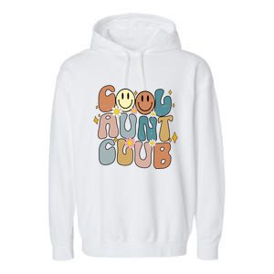 Retro Cool Aunt Club Groovy Colorful Aunties Funny Cute Gift Garment-Dyed Fleece Hoodie