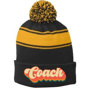 Retro Coach Apparel Coach Stripe Pom Pom Beanie