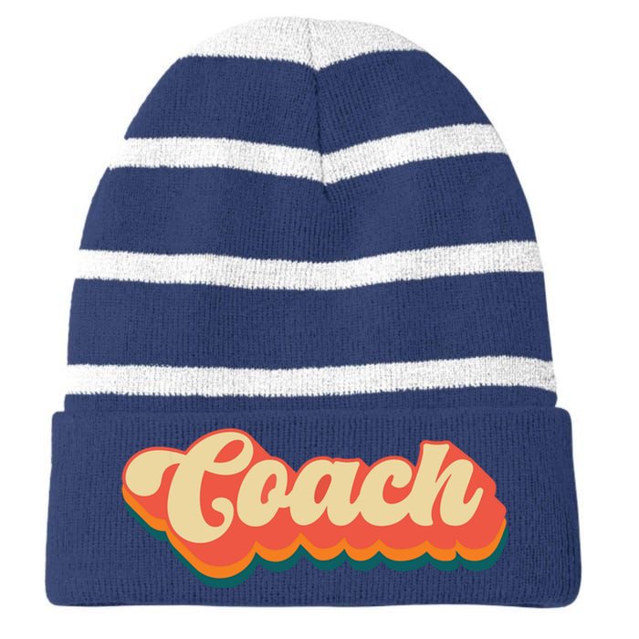 Retro Coach Apparel Coach Striped Beanie with Solid Band