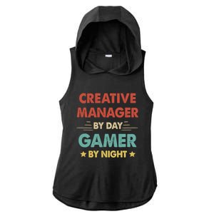 Retro Creative Ager By Day Gamer By Night Gift Ladies PosiCharge Tri-Blend Wicking Draft Hoodie Tank