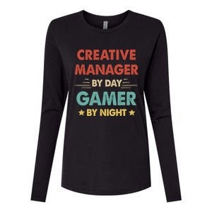 Retro Creative Ager By Day Gamer By Night Gift Womens Cotton Relaxed Long Sleeve T-Shirt