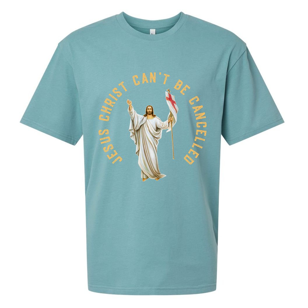 Roman Catholic Anti Cancel Culture Sueded Cloud Jersey T-Shirt