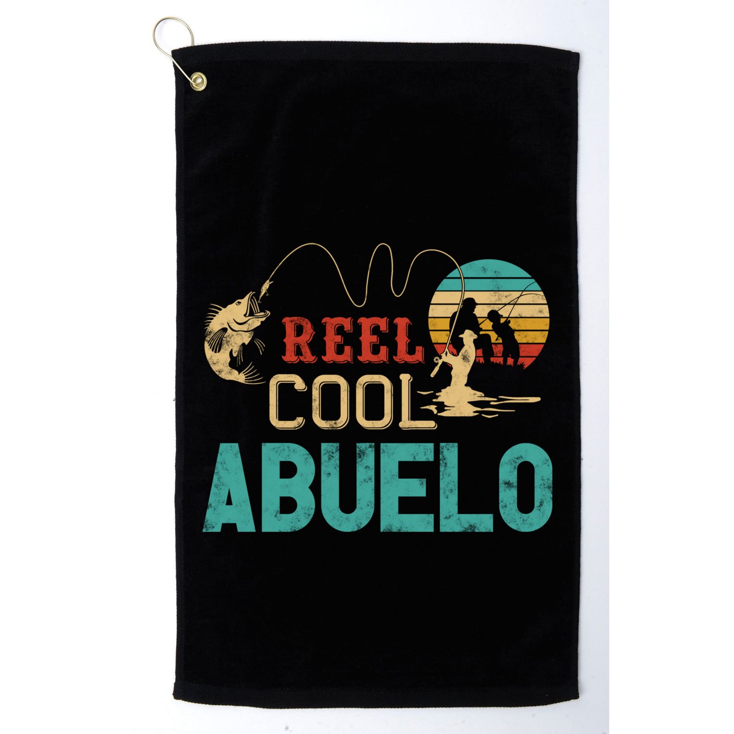 Reel Cool Abuelo Vintage Funny Fishing Rod Funny Gift Buelo Funny Gift Golf Towel