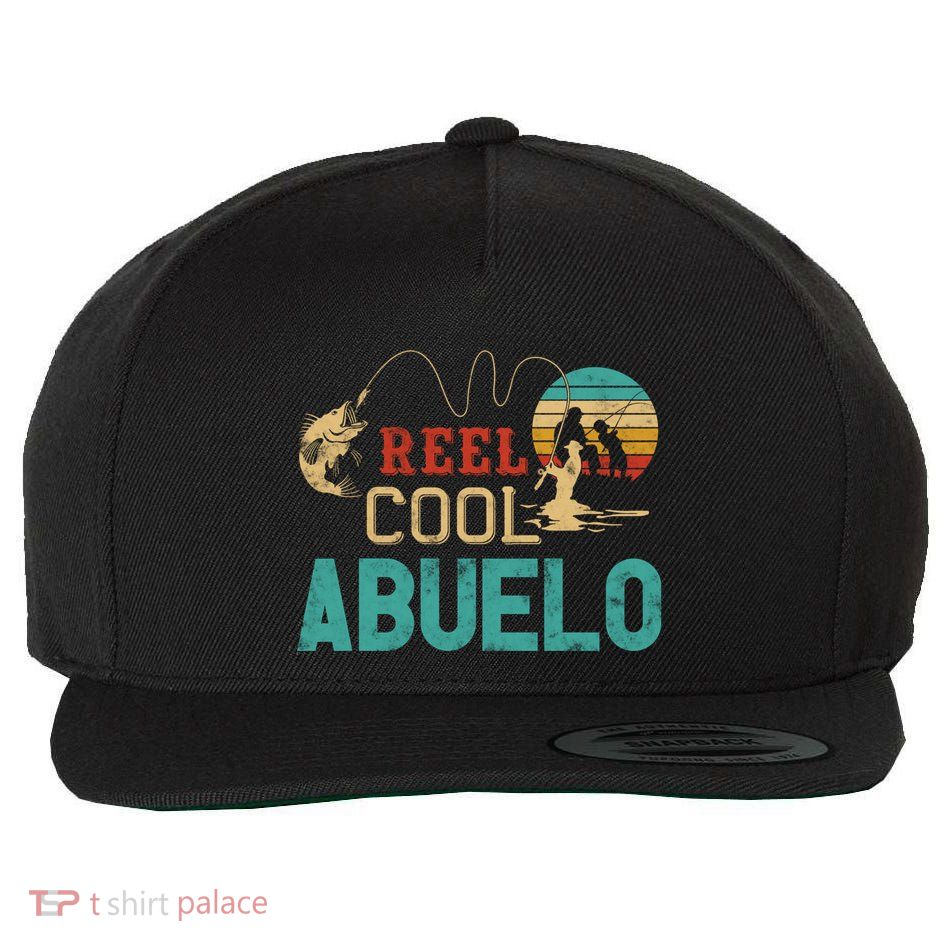 Reel Cool Abuelo Vintage Funny Fishing Rod Funny Gift Buelo Funny Gift Wool Snapback Cap