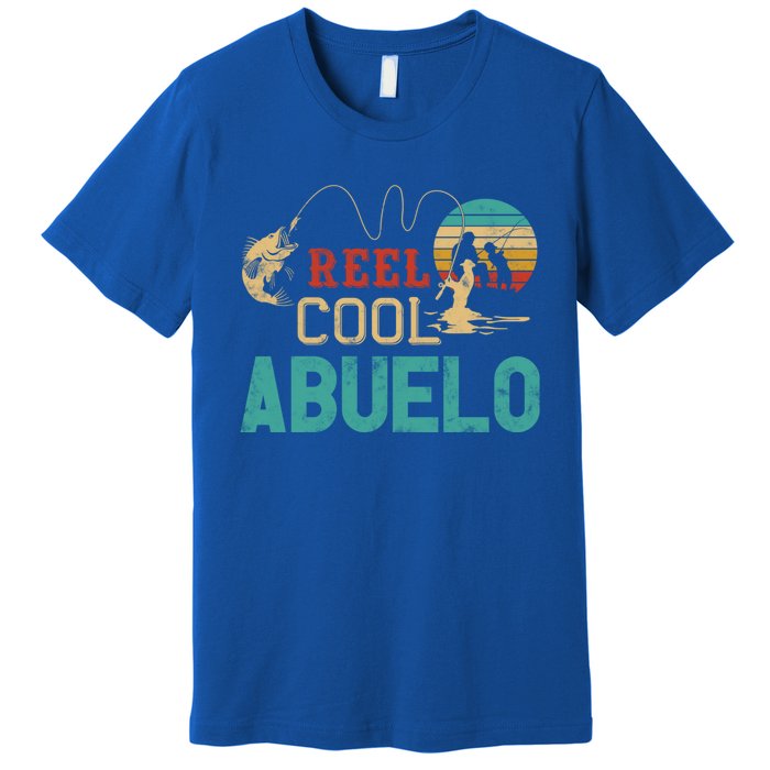 Reel Cool Abuelo Vintage Funny Fishing Rod Funny Gift Buelo Funny Gift Premium T-Shirt